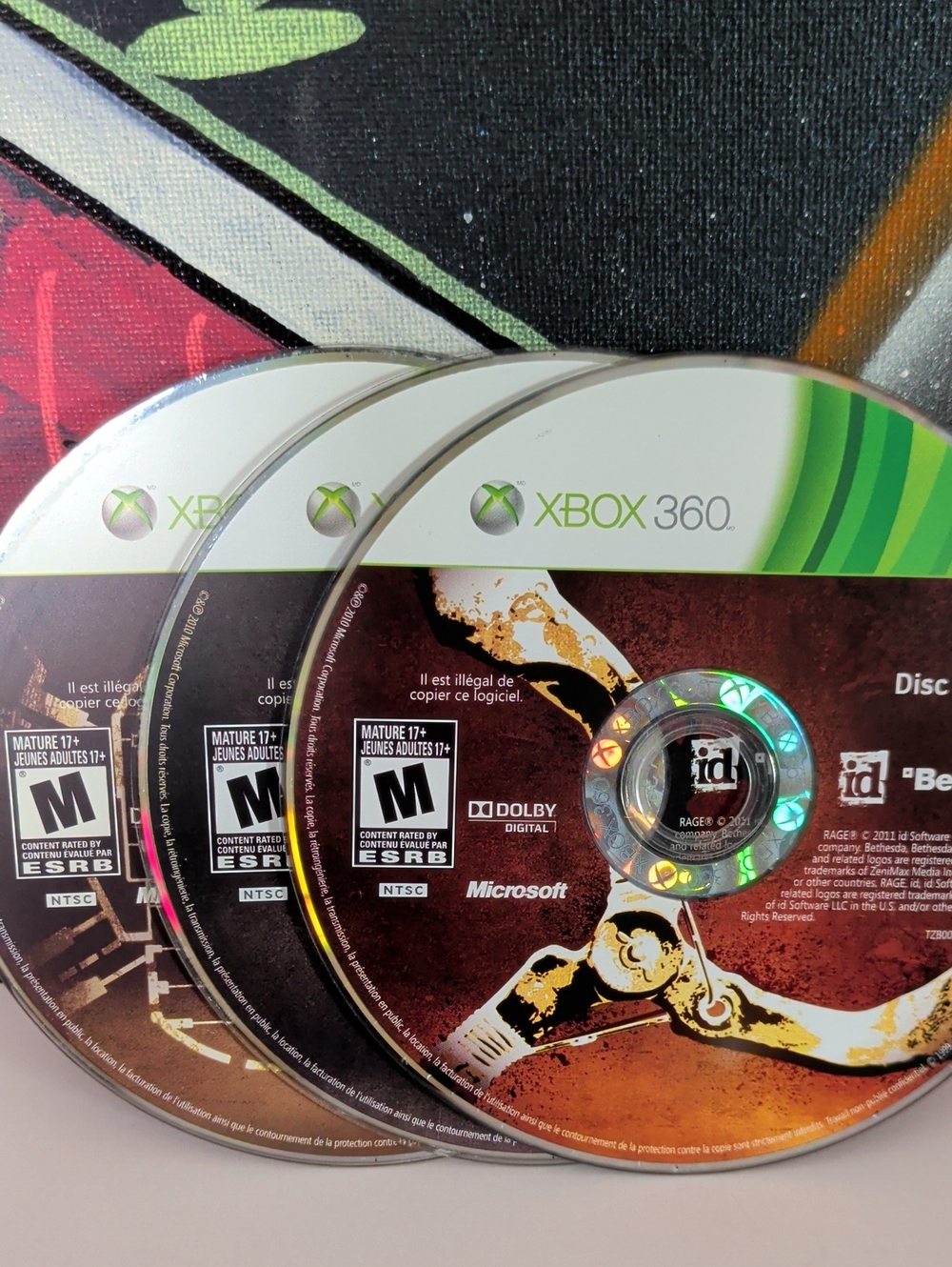 RAGE (Xbox 360) 3 Disc Set READ DESCRIPTION SEE PICTURES